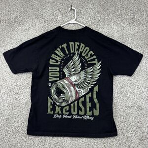 Howitzer American Patriot Shirt Black Large No Excuses USA Military Short Sleeve